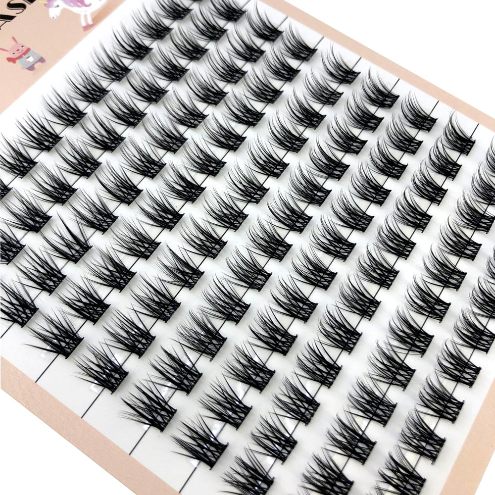 Diy Grafting 3D Fluffy Single Cluster False Lashes Dramatic Volume Fans Individual Eyelash Segmented Lashes Natural Faux Lashes