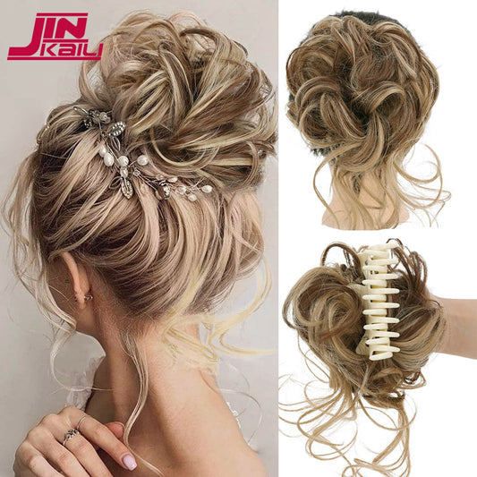 Synthetic Claw Chignon Clip in Hair Bun Messy Curly Hair Hairpieces Natural Wavy Curly Combs add Hair Volume for Women