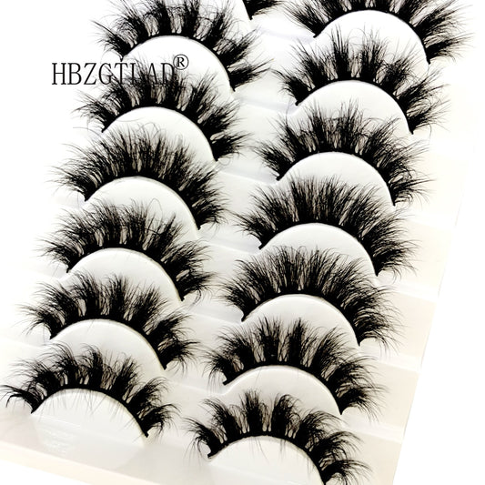 10Pairs 3D Mink Lashes Fluffy Wispy Soft Corss Mink Fake Eyelashes Reusable Lash Extension Thick False Eyelashes