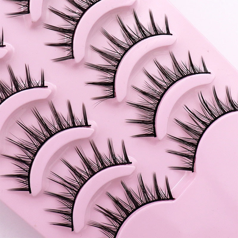 5 pairs set Cos cross false eyelashes Lash Extension 3D Japanese Fairy Little Devil Cosplay