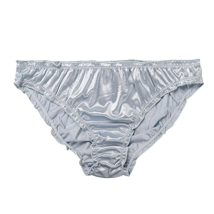 Large Size Ladies Underwear Low Waist Spot Sexy Soft Comfortable Super Elastic Satin Pants Cotton