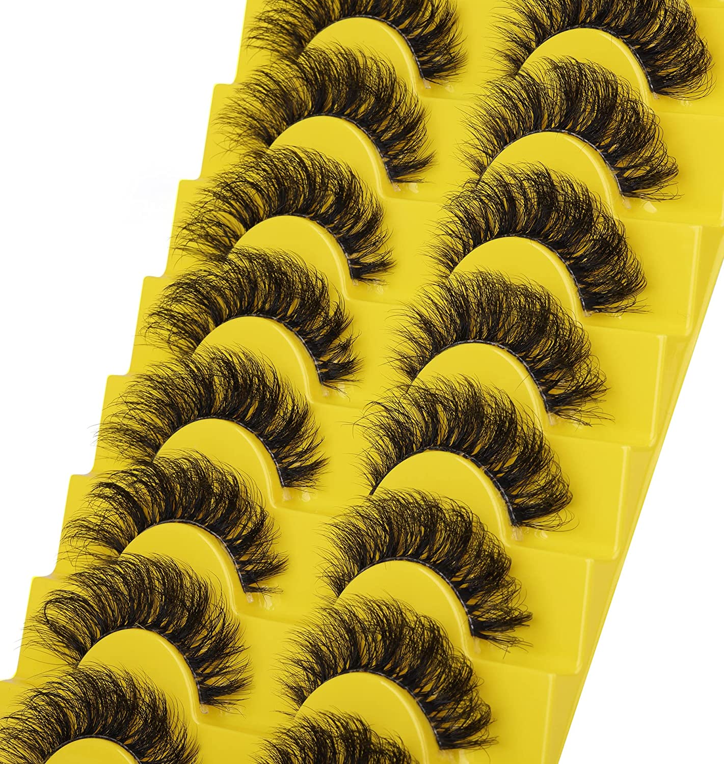 10Pairs Transparent Band Lashes Natural Long 3D Faux Mink False Eyelashes Handmade Fluffy Volume Eye Lash Cilios