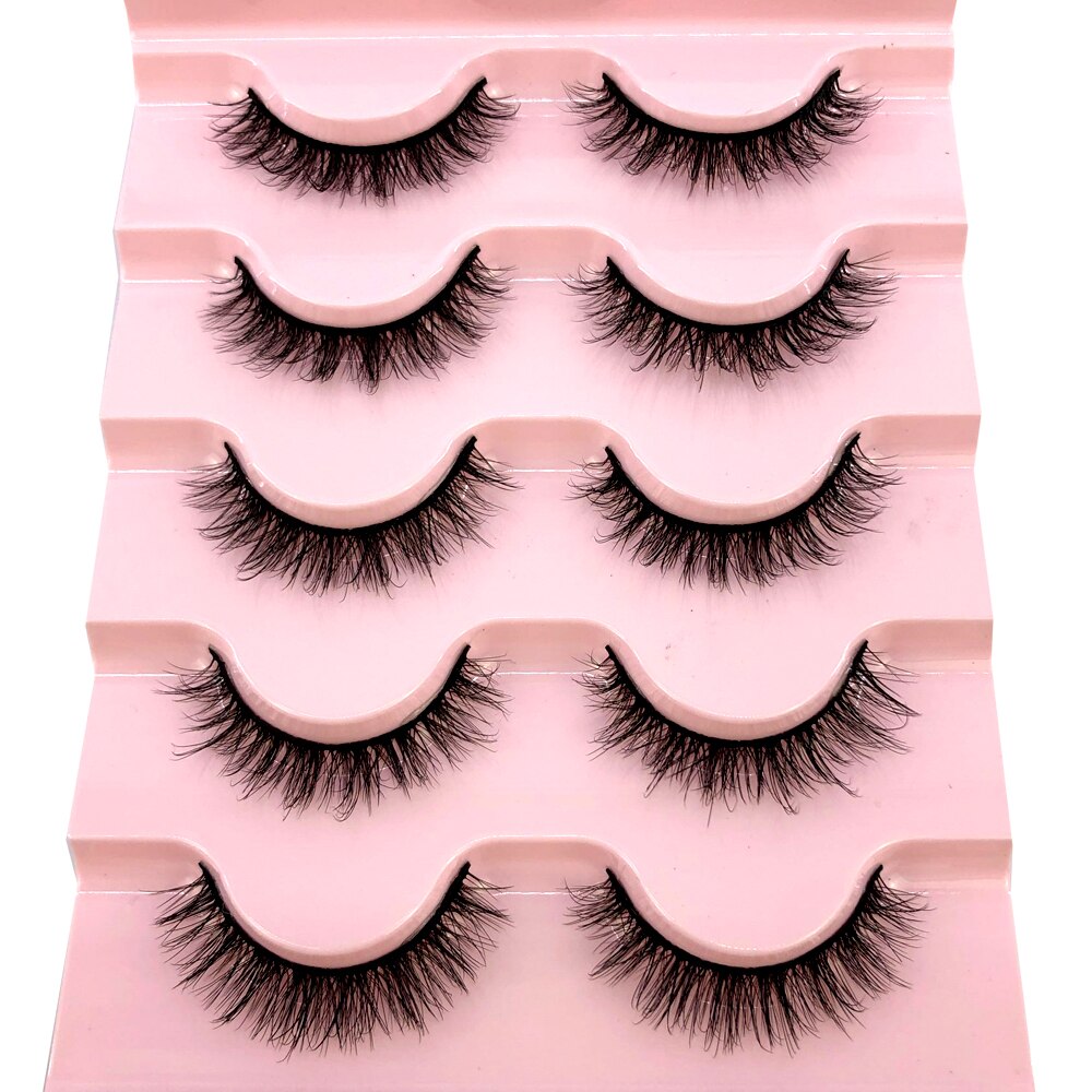 5 pairs natural fluffy 3D mink false eyelashes fake lashes Mink Lashes extension eye lashes short eyelashes