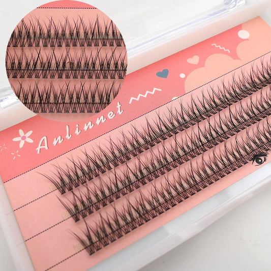 120 Clusters Fishtail Eyelashes Natural Grafted Eyelashes Professional Eyelash Extension A-Type Fairy Eyelashes