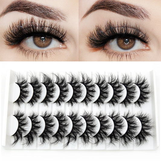 3/5/10pairs Faux Mink Eyelashes Thick Long False Eyelash Dramatic 3D Fake Eyelashes Fluffy Lash