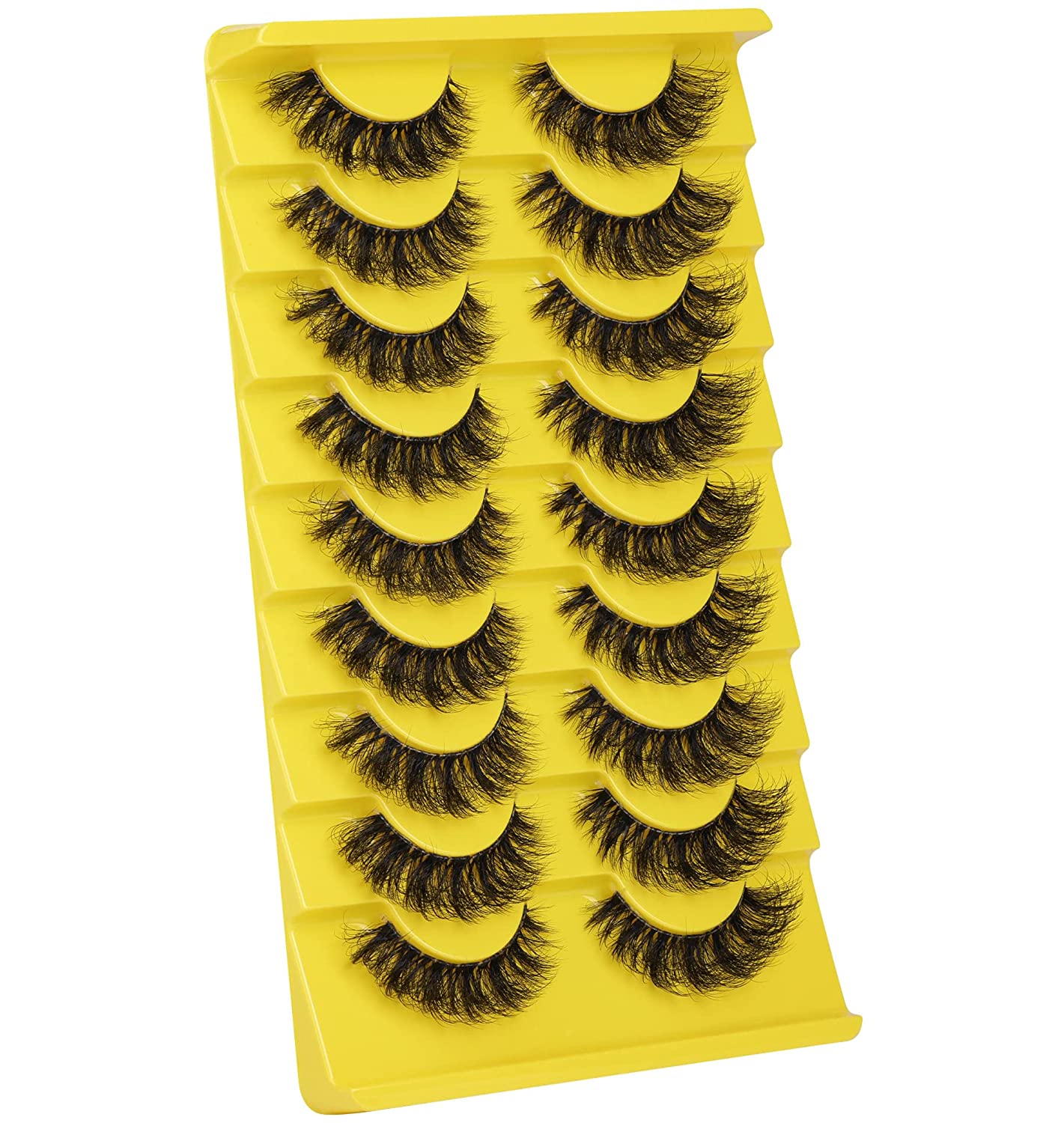 10Pairs Transparent Band Lashes Natural Long 3D Faux Mink False Eyelashes Handmade Fluffy Volume Eye Lash Cilios