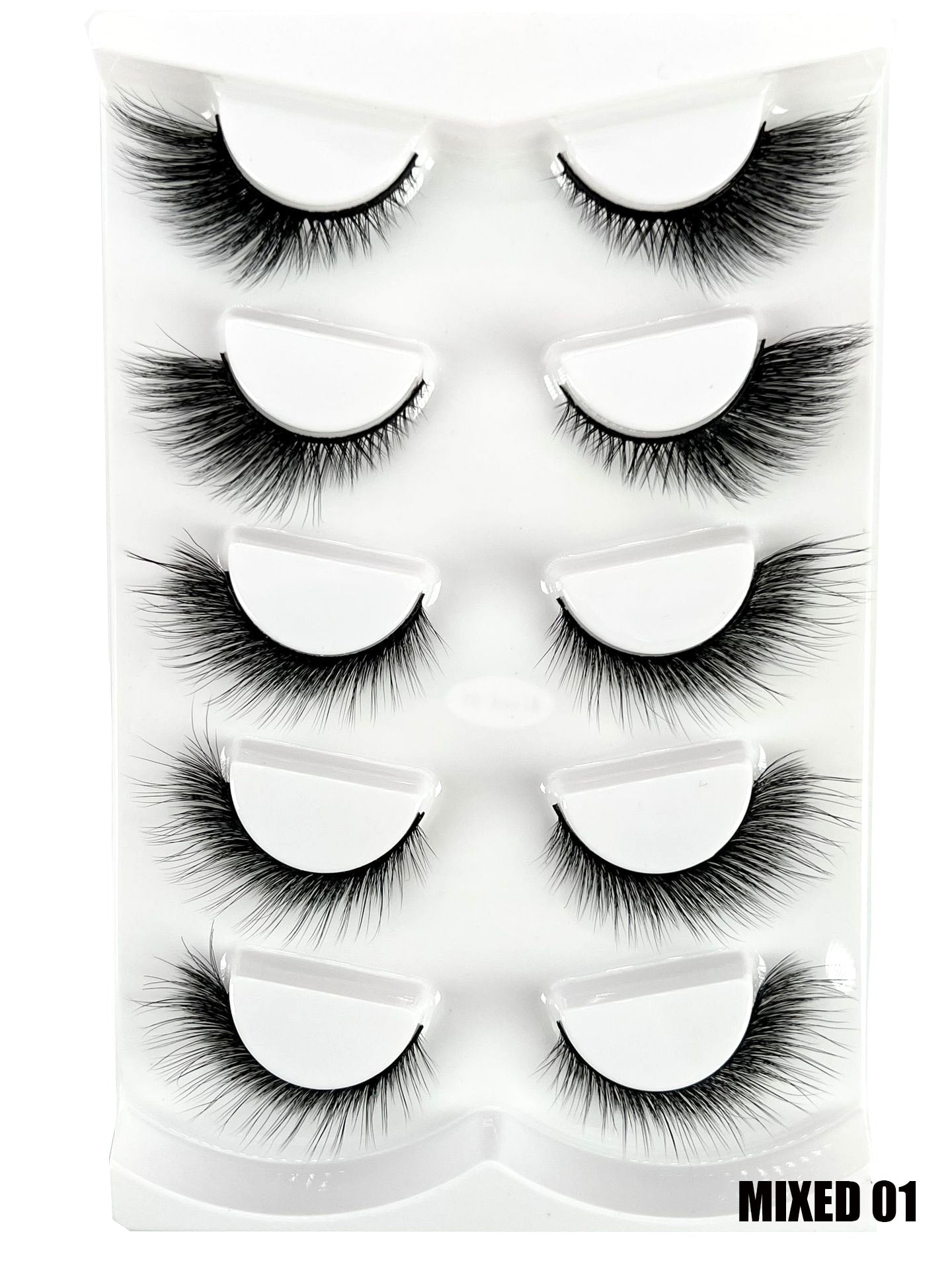 5 Pairs Fake Eyelashes Cat Eye Natural Half Lashes Fox Eye Winged Cat Eye Mink Lashes Extension Faux Cils