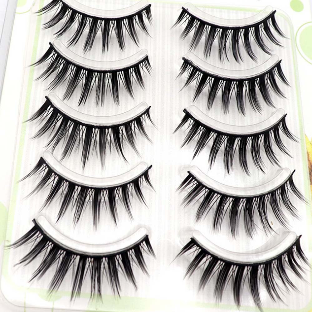 5 Pairs Eyelashes Performance Eyelash Handmade Acrylic Cross Eyelash Female Japanese 3D Natural Lashes