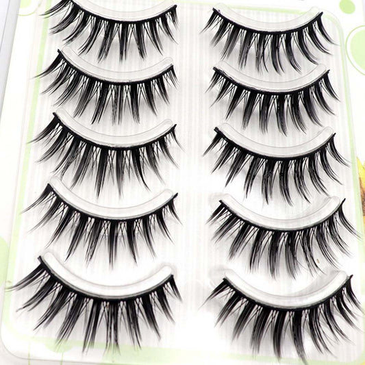 5 Pairs Eyelashes Performance Eyelash Handmade Acrylic Cross Eyelash Female Japanese 3D Natural Lashes