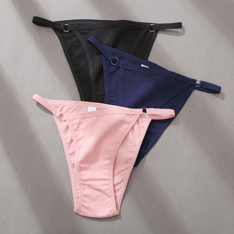 3Pcs/set Women Cotton Panties Low Waist Bikini Briefs M-2XL Ladies Underwear Female Soft Solid Underpants Lingerie