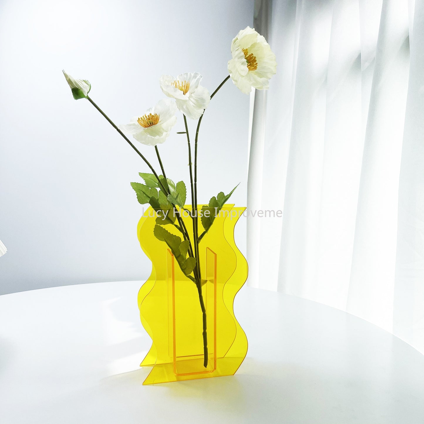 Rainbow Color Acrylic Vases Floral Container Decorative Home Office Decoration