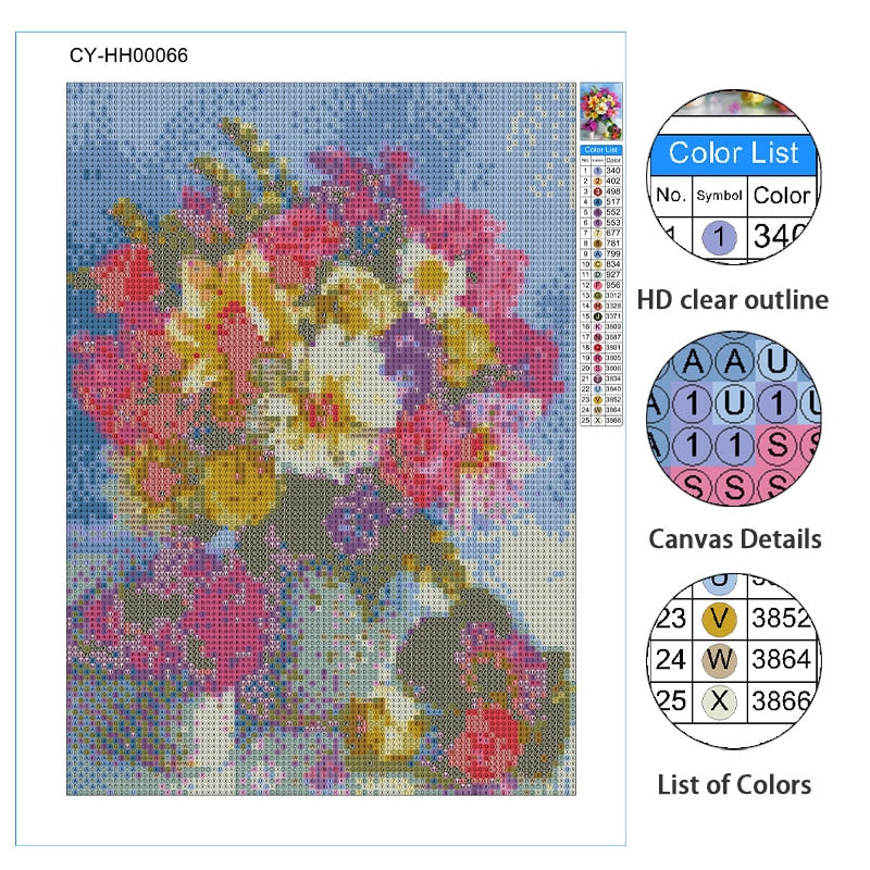 Diamond painting 5D Flower Diamond Mosaic Full Round Diamond  Embroidery DIY Rhinestone Cross stitch Home Decor Diamond painting