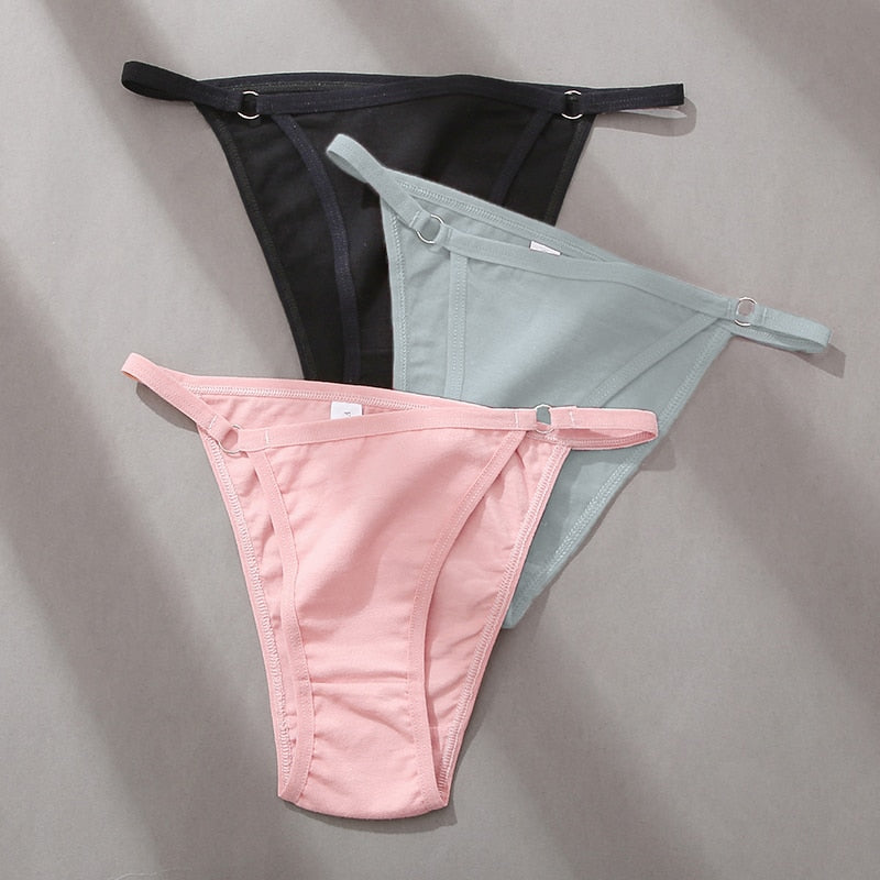 3Pcs/set Women Cotton Panties Low Waist Bikini Briefs M-2XL Ladies Underwear Female Soft Solid Underpants Lingerie
