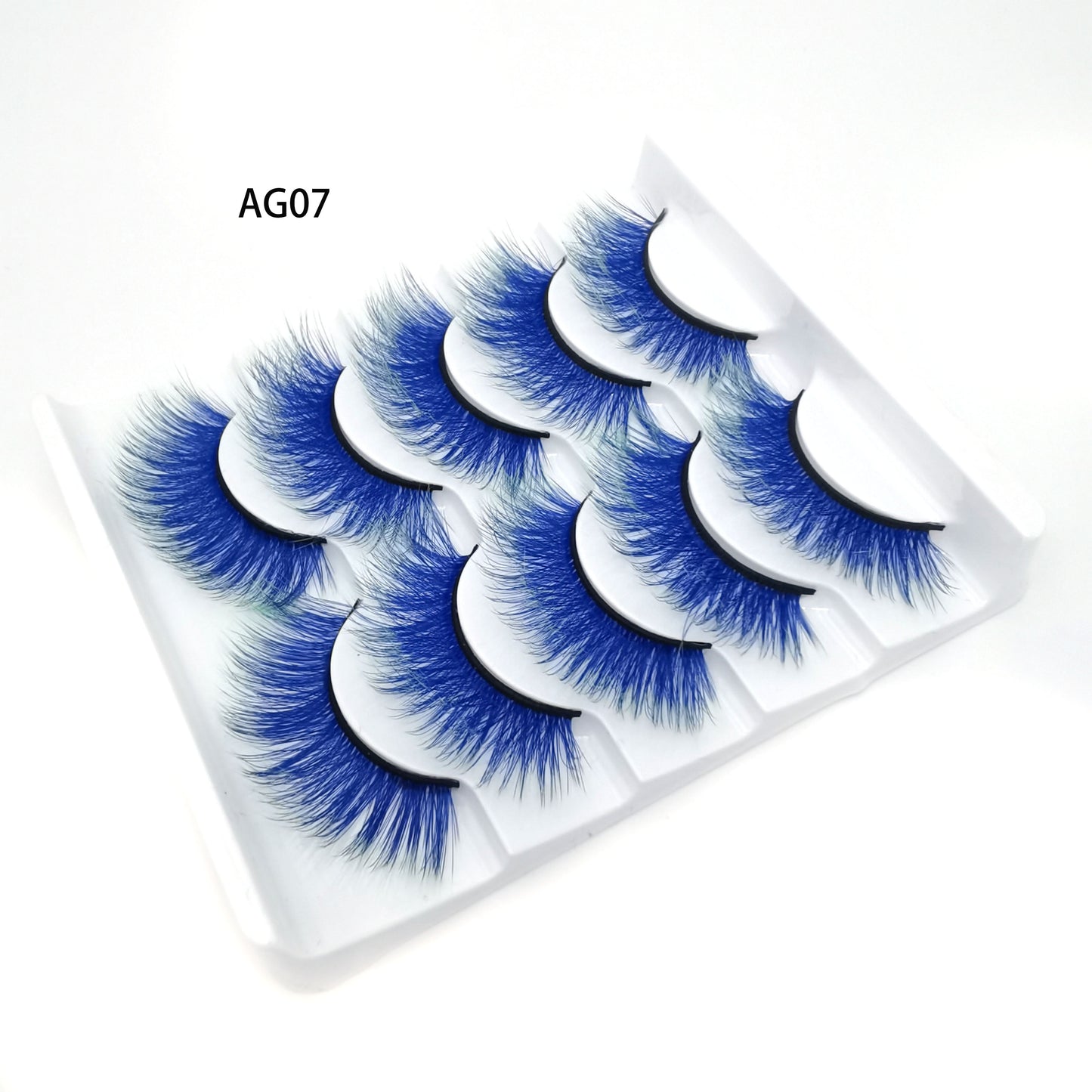 5 pairs 3D Mink Eyelashes Colorful 100% Mink Lashes Gradient Pink Blue Red White False Eyelashes Fluffy Soft Cilias