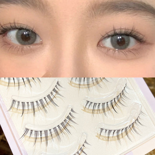 Natural False Eyelashes Transparent Stem Comic False Eyelashes
