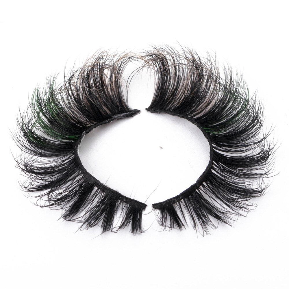 Color False Eyelash Fluffy Lashes Dramatic Messy Long 3d 5d Mink Lashes Mixed Colored Faux Cils