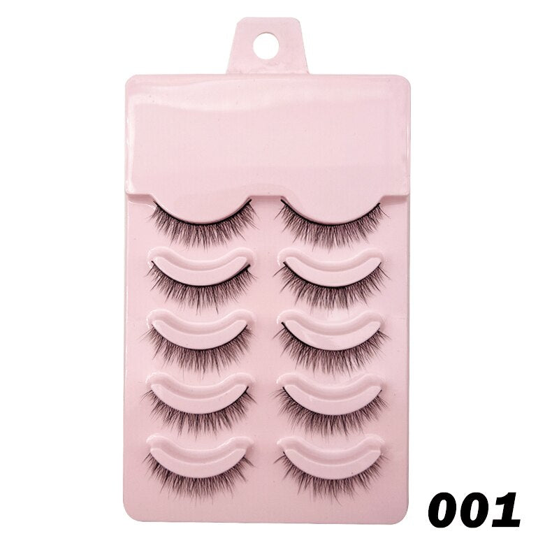 Manga Lashes 5pairs Natural Lashes 19 Styles of False Eyelashes Faux Cils Anime Lashes Soft  Daily Dating Lashes