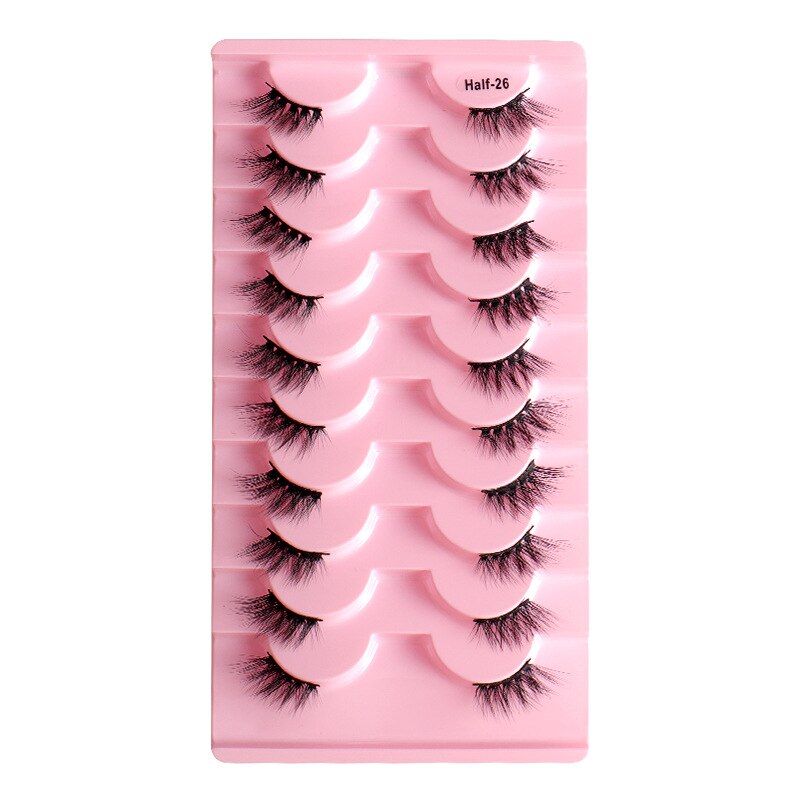 10pairs Half/full eye Mink Eyelashes Clear Band Eyelashes Crisscross Transparent Band False Eyelashes Dramatic Lashes Upper Lash