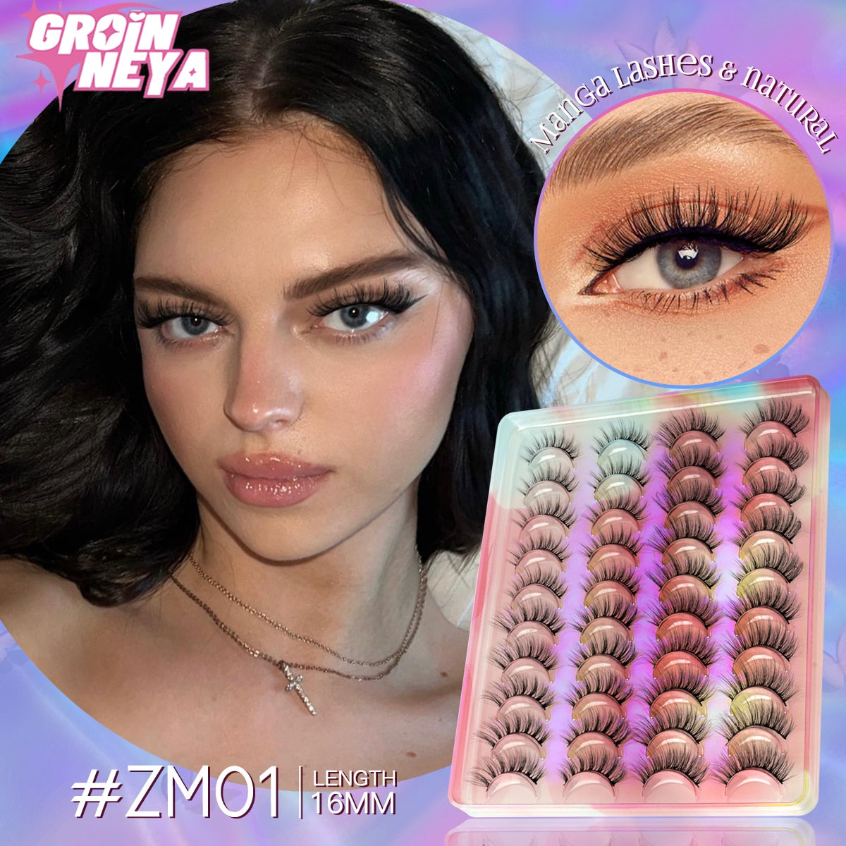 20 pairs Eyelashes Natural False Lashes 3D Manga Lashes y2k Winged Natural Realistic Cat Eye Eyelash Extension