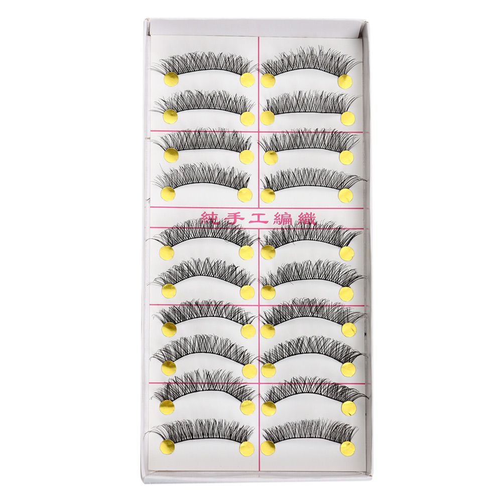 10 Pairs 6D Faux Mink Russian Strip Lashes D Curl Lash Extension 15-25mm Natural Soft Fluffy Eyelashes Reusable