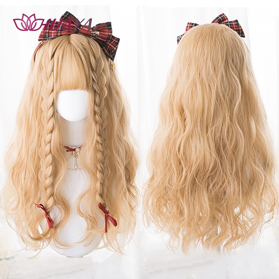 Long Straight Wig with Bangs Purple-White Heat Resistant Synthetic Hair Wigs for African American Girl Lolita Cosplay Wig
