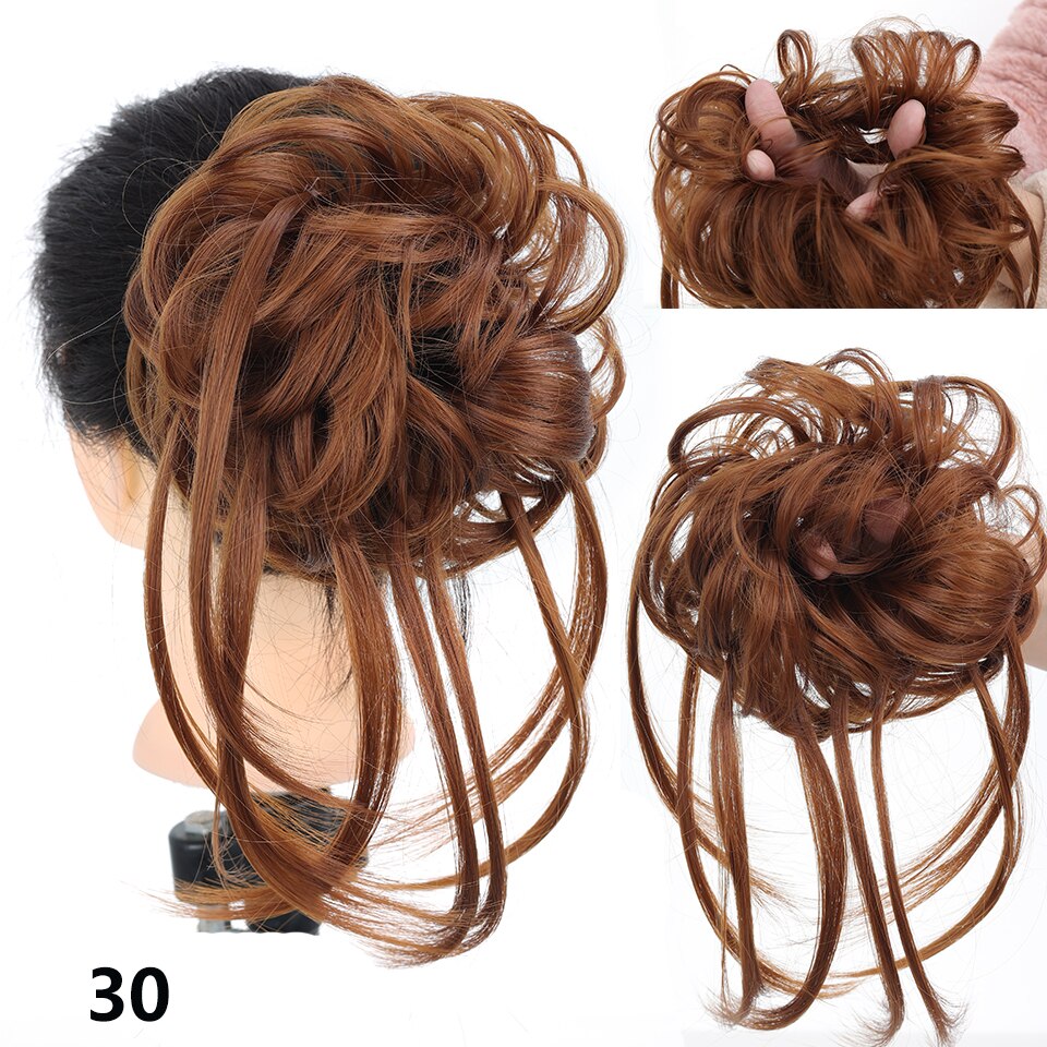 Synthetic Claw Chignon Clip in Hair Bun Messy Curly Hair Hairpieces Natural Wavy Curly Combs add Hair Volume for Women