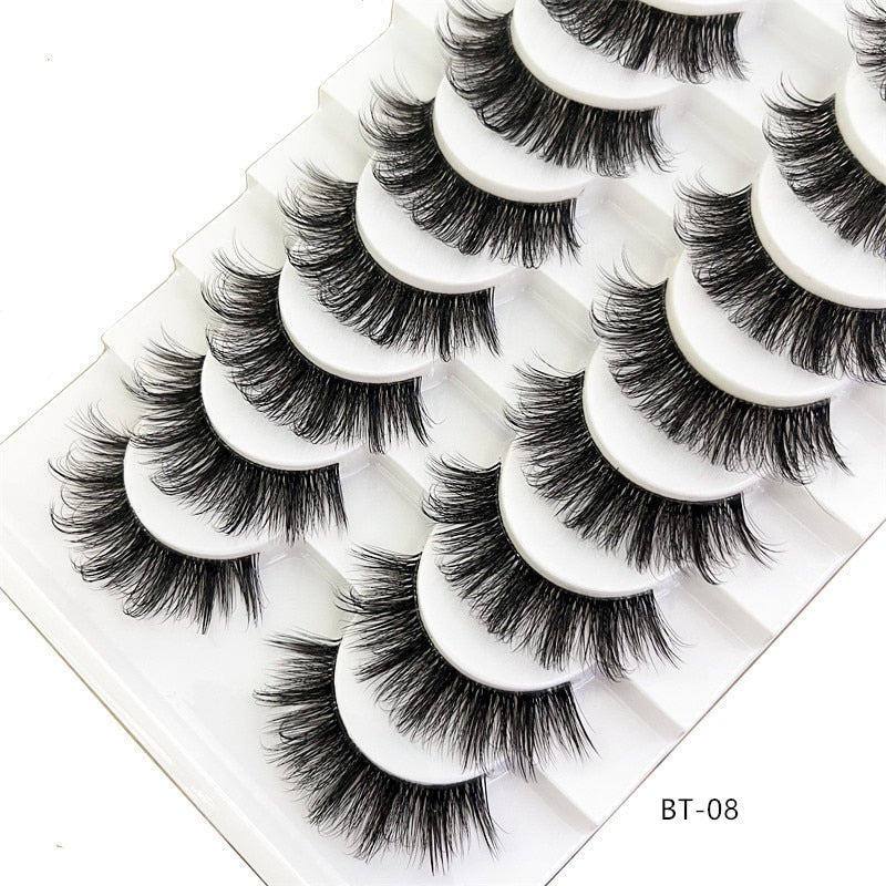 Invisible band Lashes 10 Pairs 3D Faux Mink Lashes Natural short Transparent Terrier Lashes Clear Band Soft Eyelashes Extension