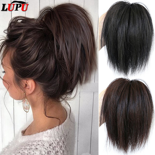 Synthetic Hair Bun Extensions Messy Straight Hair Band Elastic Chignon Scrunchy Wrap Updo False Hair Pieces For Women Hair