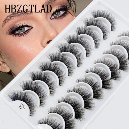 10Pairs 3D Faux Mink False Eyelashes Natural Messy Crisscross Eyelash Wispy Fluffy Fake eyelashes Extension
