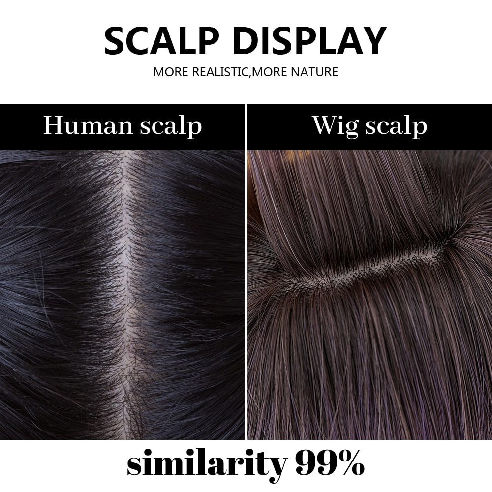 Purple Ombre Short Bob Body Wave Synthetic Wigs For Women Cosplay Wig With Bangs White Synthet Natural Hair Lolita Pelucas