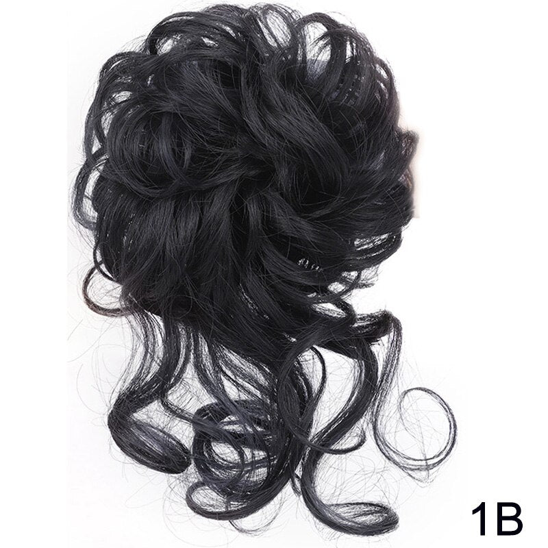 Synthetic Messy Chignon Scrunchies Natural Curly Hair Bun Pieces Fake False Hairpieces For Women Ponytail Extensions