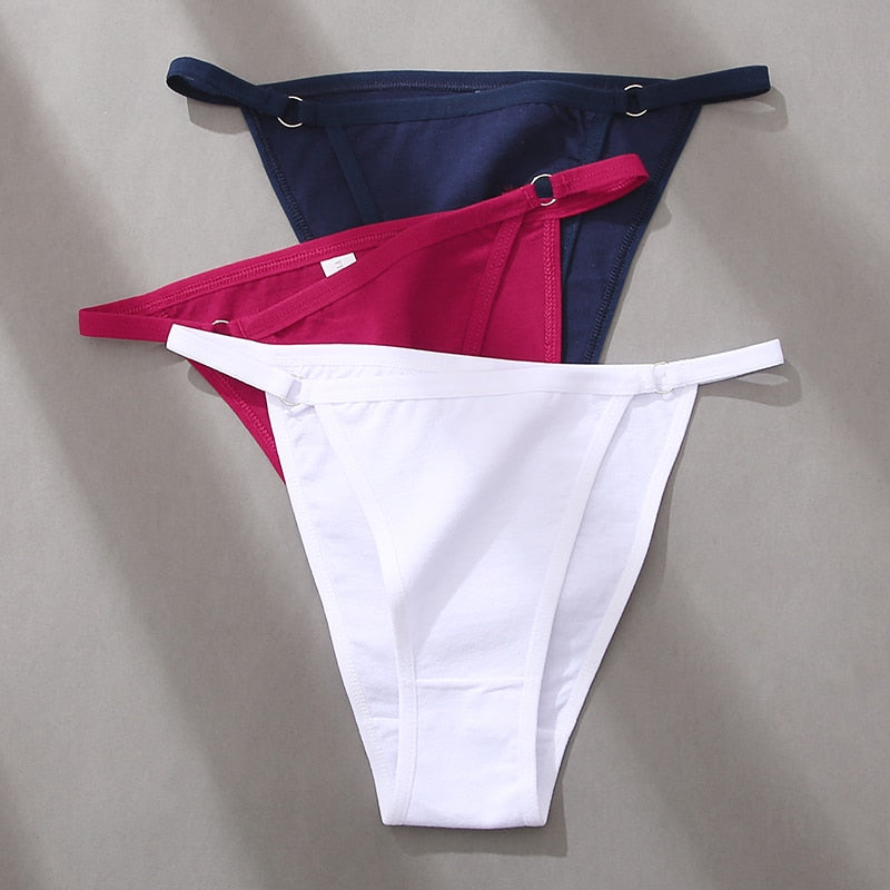 3Pcs/set Women Cotton Panties Low Waist Bikini Briefs M-2XL Ladies Underwear Female Soft Solid Underpants Lingerie