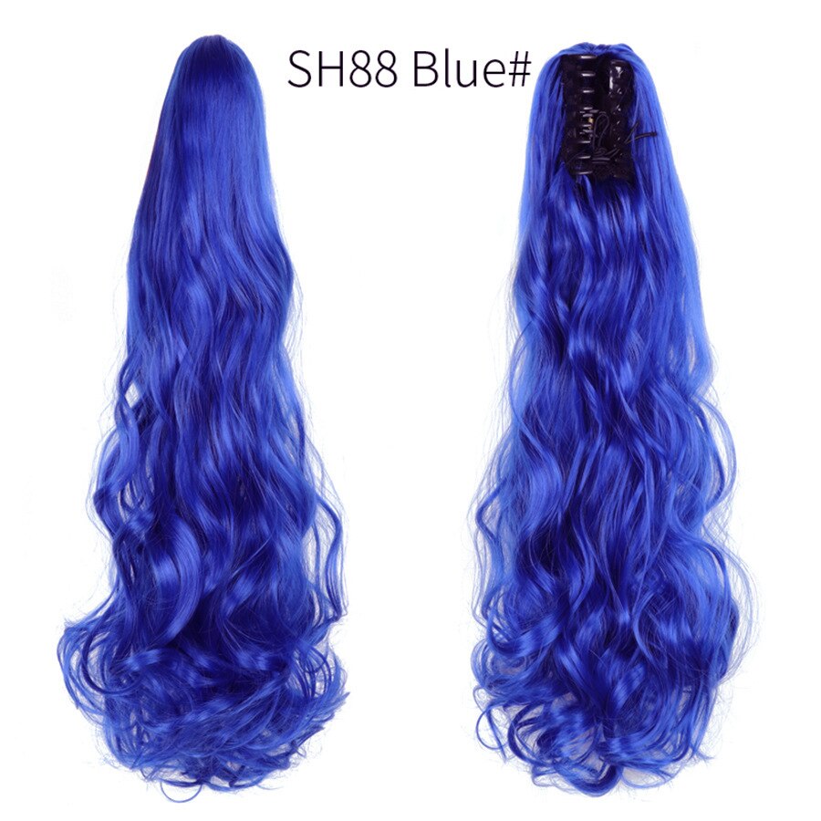 Synthetic Claw Clip Ponytail Extension Wavy Ponytail Long Straight Hair Ponytail Extension Clip Type Ladies Wig