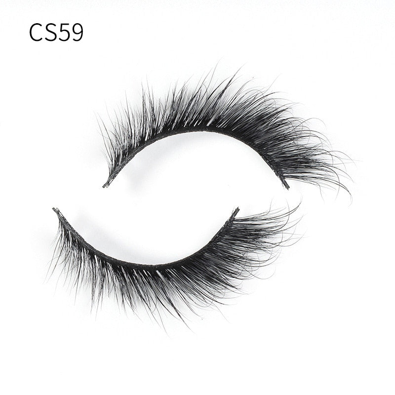 Handmade Mink Eyelashes 3D Curl Winged Natural Realistic Messy End Eye Elongated Thick False Eyelashes Soft Fake Eyelashes