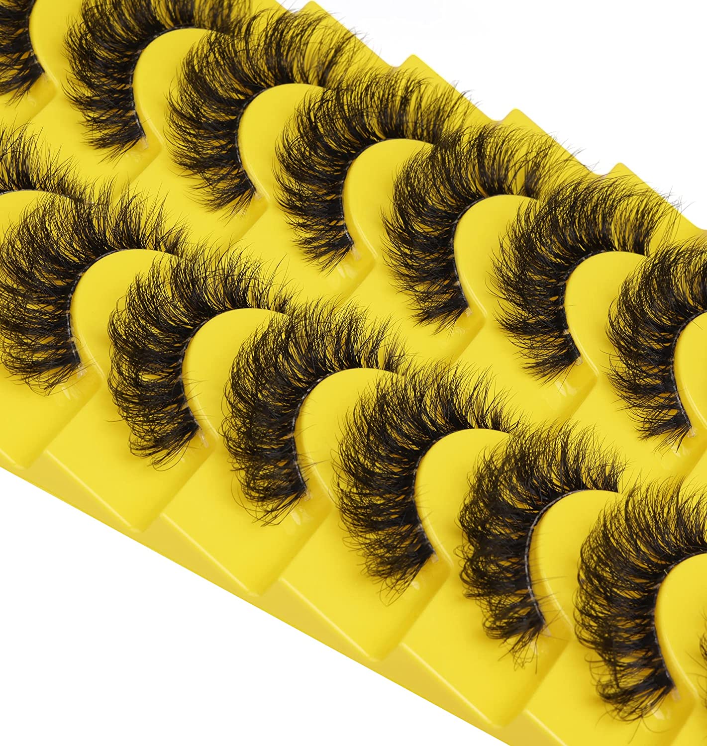 10Pairs Transparent Band Lashes Natural Long 3D Faux Mink False Eyelashes Handmade Fluffy Volume Eye Lash Cilios