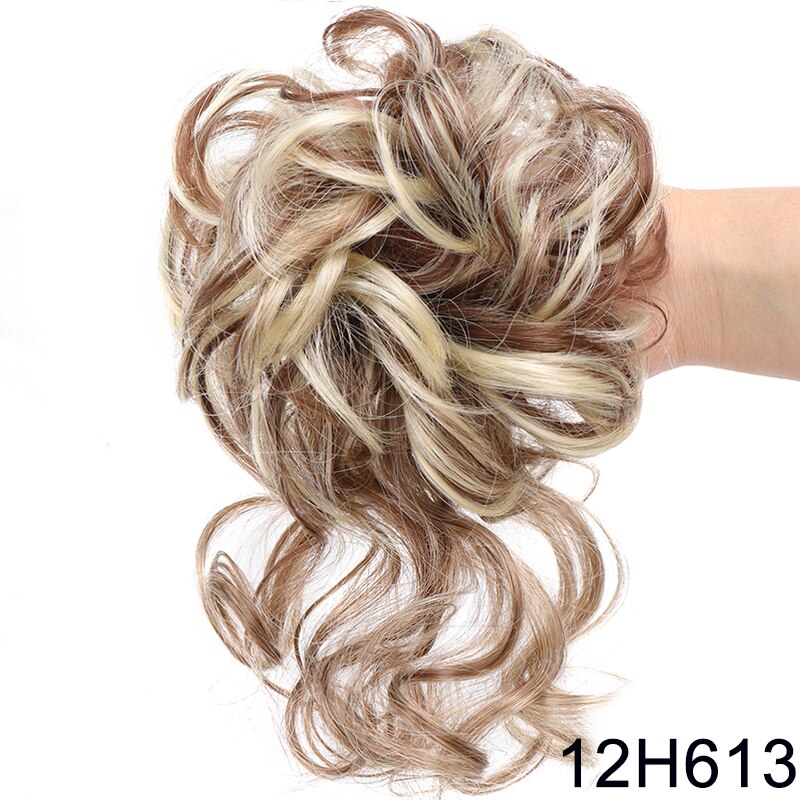 Synthetic Messy Chignon Scrunchies Natural Curly Hair Bun Pieces Fake False Hairpieces For Women Ponytail Extensions