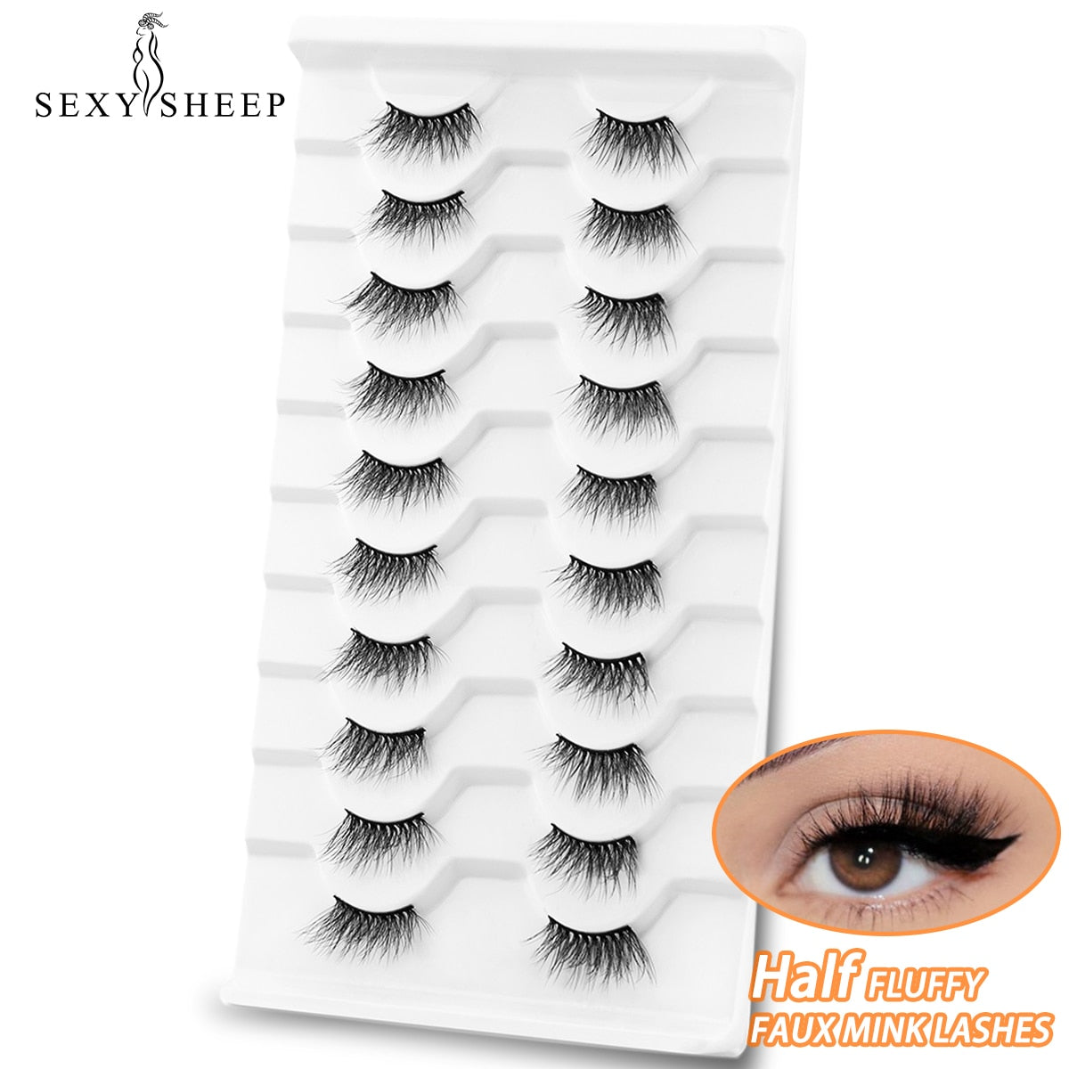 Half Eye Lashes 6D Faux Mink Natural Fluffy Eyelashes Cils Fake Eyelash Extension