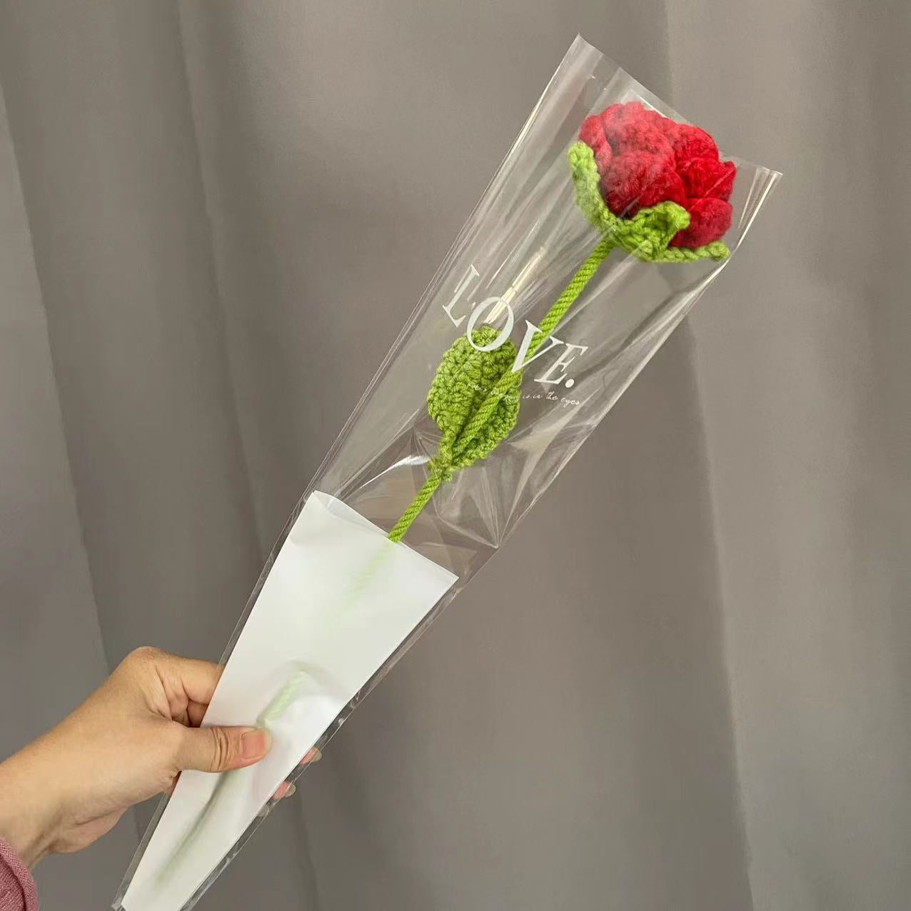 knitting Rose Flower Daisy Bouquet Sunflower Hand-Knitted Fake Flower knit flower Home Creative Decorate Gift