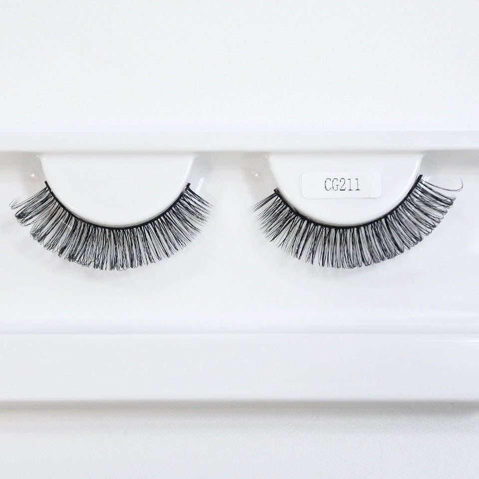 Classic Hybrid Volume Lashes Wispy D Curl Short Russian Strip Lashes False Eyelashes