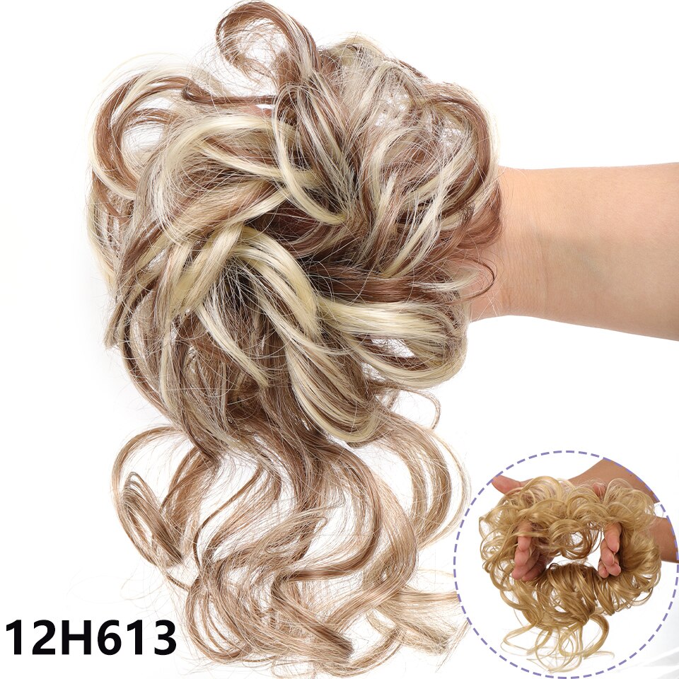 Synthetic Claw Chignon Clip in Hair Bun Messy Curly Hair Hairpieces Natural Wavy Curly Combs add Hair Volume for Women