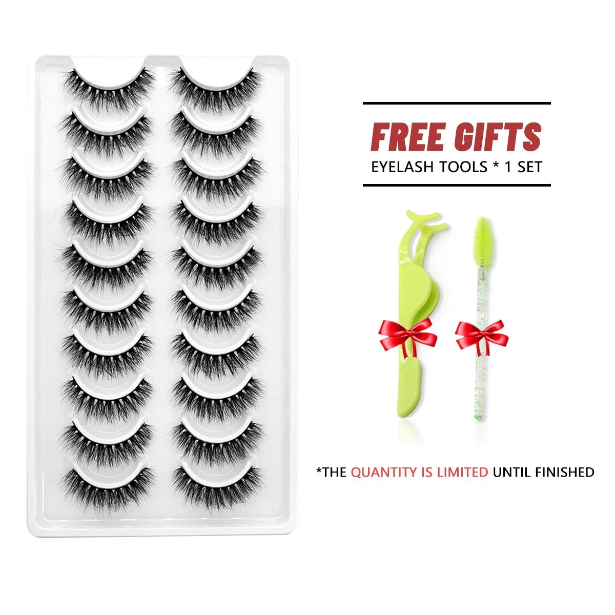 5/7/10 pairs False Eyelashes Mink Lashes Faux Fluffy Lash Soft Full Thick Wispy Eye Lashes