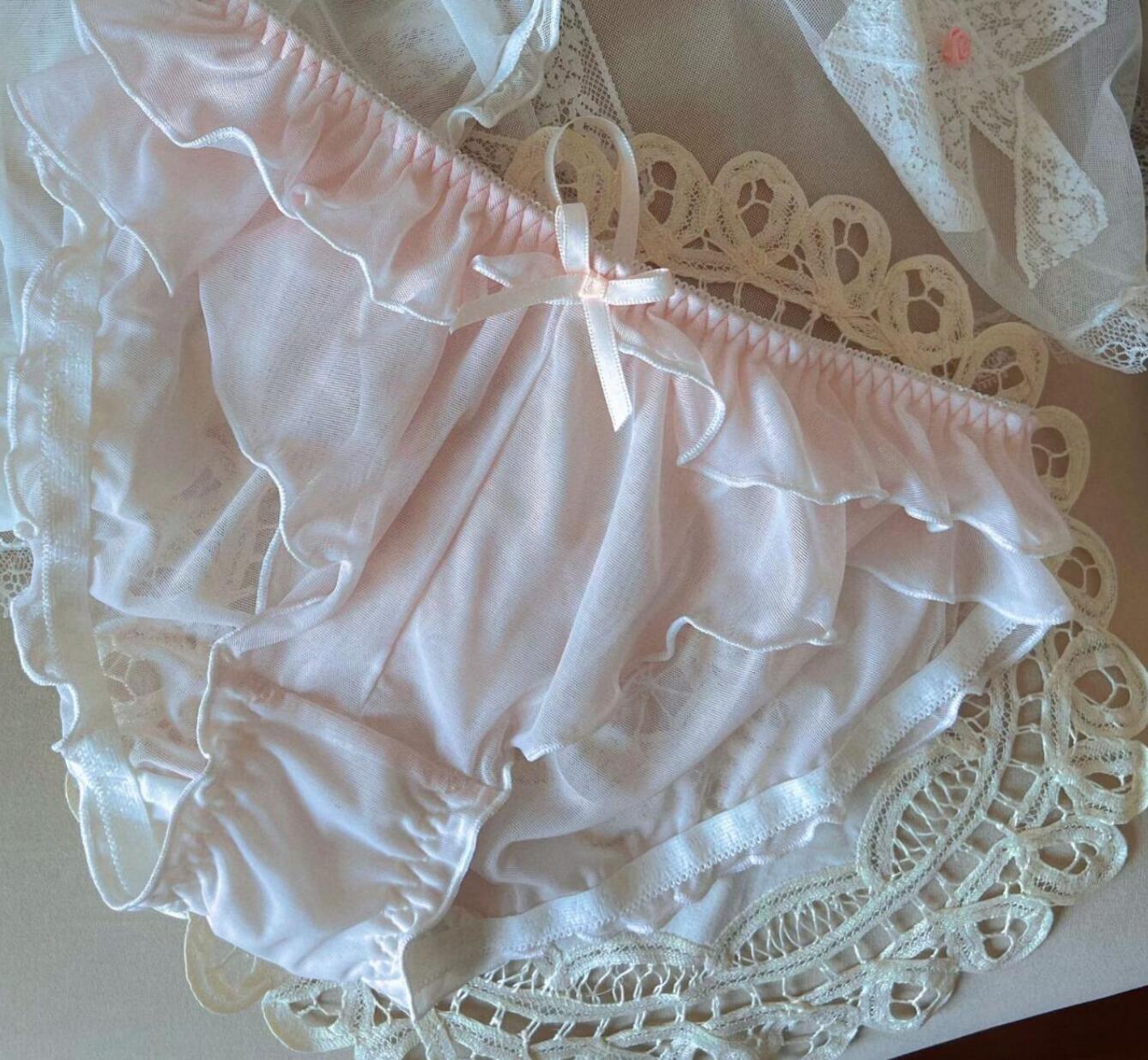 100% Real Photos Lolita Cute Kawaii Fashion Ruffles Mesh Panties Brief Underwear Lingerie