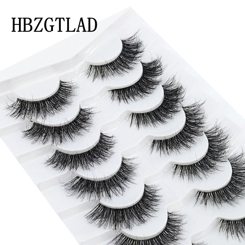 4/7 Pairs 3D Mink Lashes Natural Long Full Strip Lashes Transparent Short Mink EyeLashes Style False Eyelashes