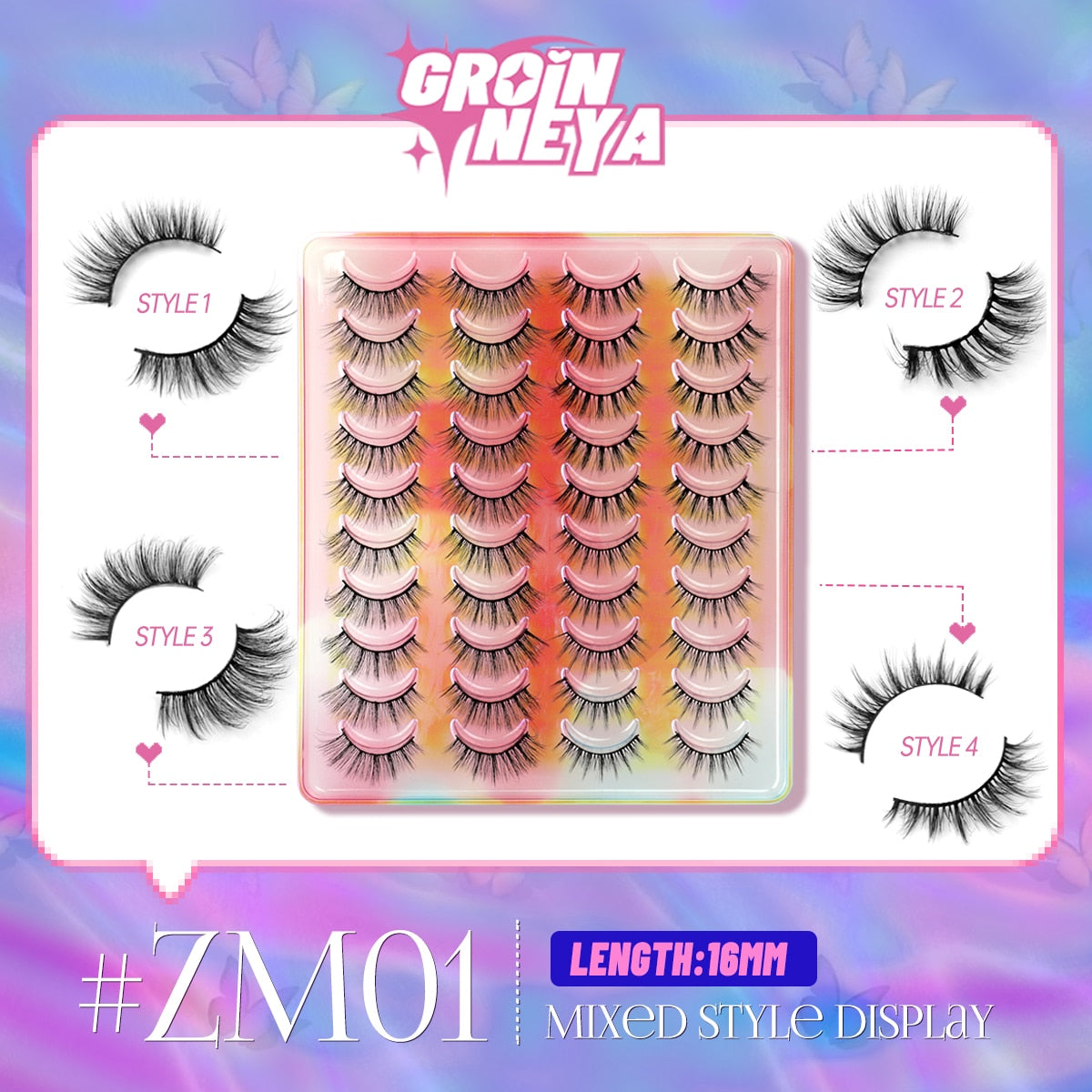 20 pairs Eyelashes Natural False Lashes 3D Manga Lashes y2k Winged Natural Realistic Cat Eye Eyelash Extension