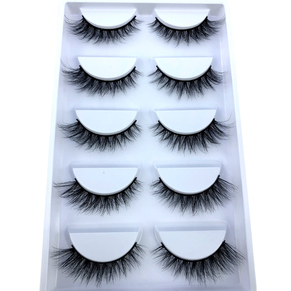 5 pairs natural fluffy 3D mink false eyelashes fake lashes Mink Lashes extension eye lashes short eyelashes