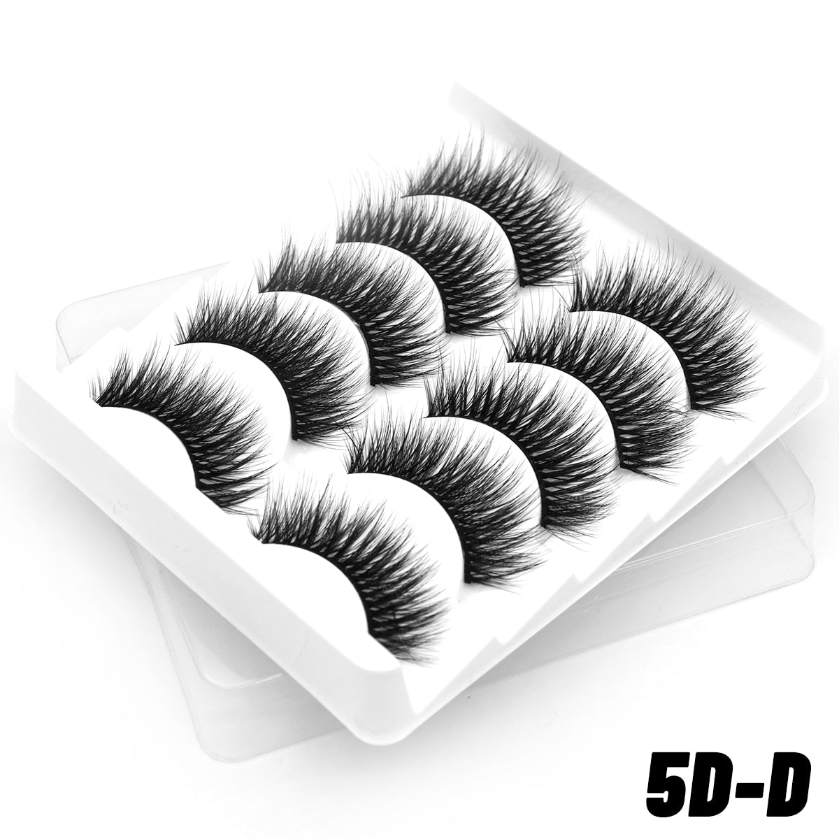 2/5 Pairs 3D Faux Mink Lashes Natural False Eyelashes Fluffy Soft Wispy Volume Cross Manga Lashes MaKeup