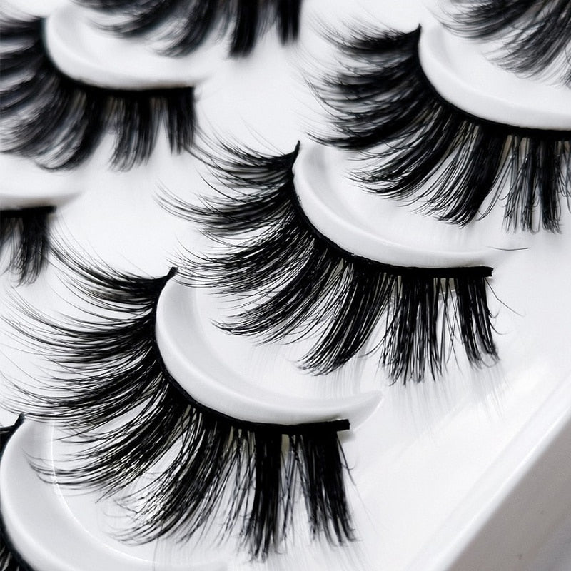 20 Pairs Mink Fluffy Lashes Eyelash Extension Natural False Eyelashes Dramatic Volume Lashes Reusable Lashes