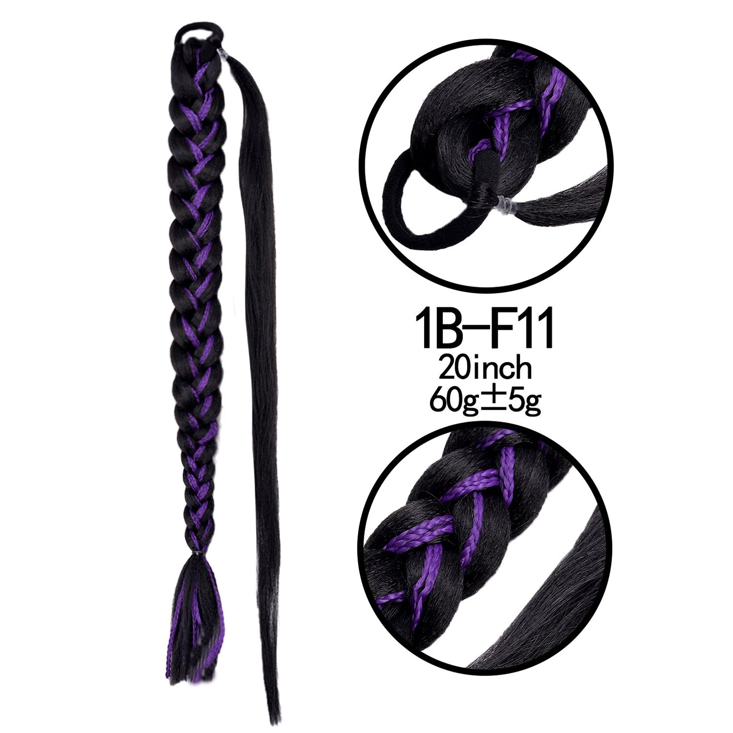 Synthetic Heat Resistant Braided Fishtail Fishbone Drawstring Ponytail Hairpiece Blonde Hair Extensions For Woman