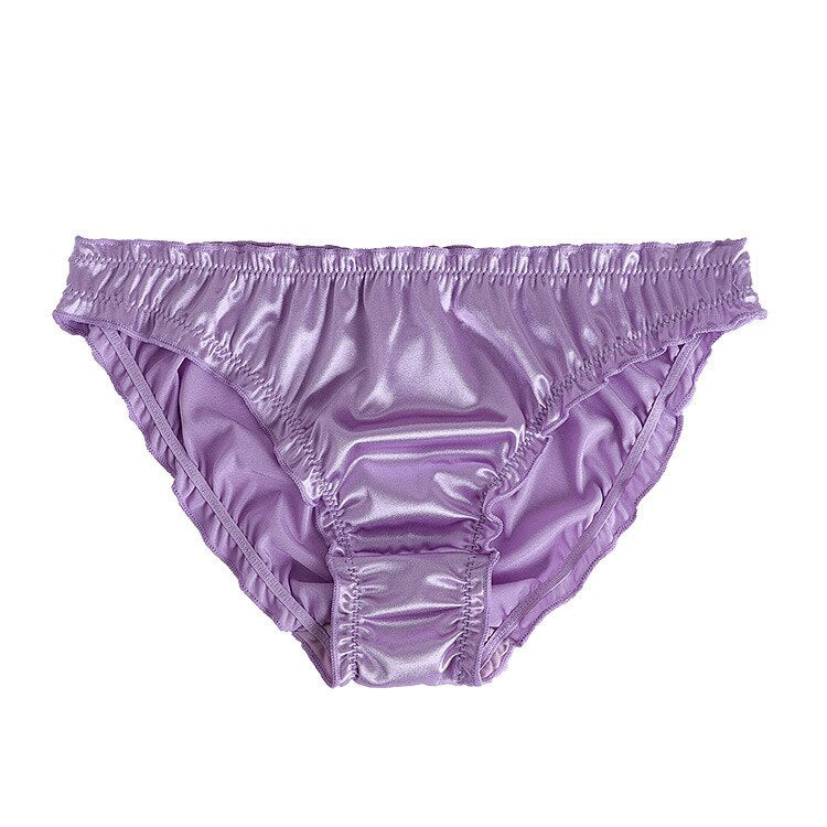 Large Size Ladies Underwear Low Waist Spot Sexy Soft Comfortable Super Elastic Satin Pants Cotton