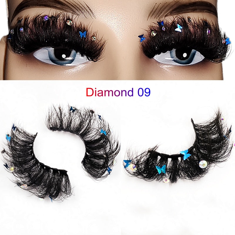 Faux Mink 25mm Lashes With Butterflys or flowers On Them Full Strip False Eyelashes Butterfly Lash For party
